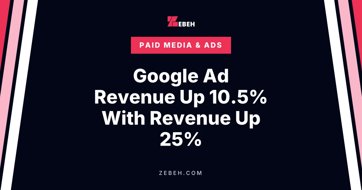 Google Ad Revenue Up 10.5% With Revenue Up 25%